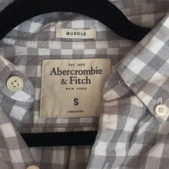 Grey Check Men’s Button Down - Picture 2 of 3